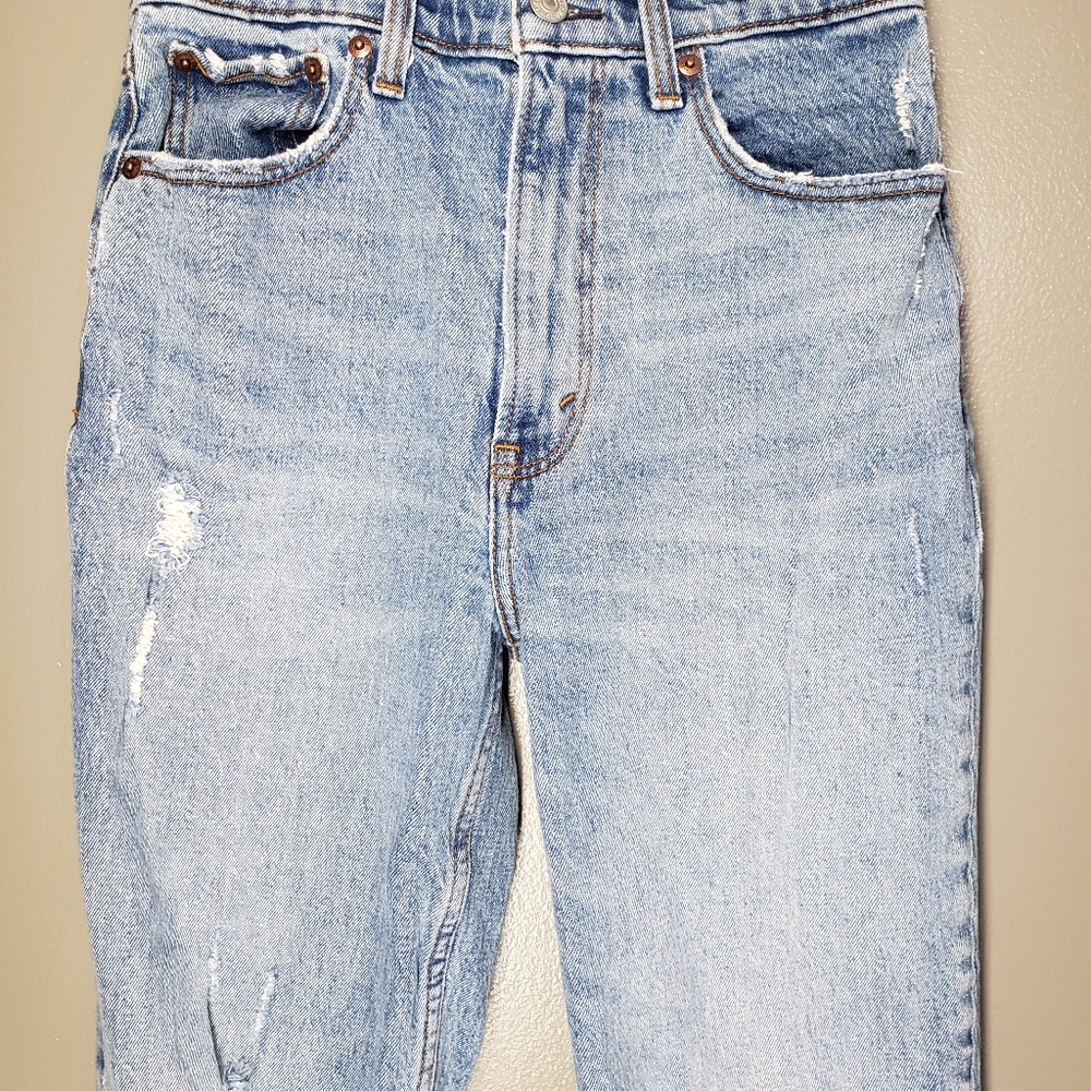 Abercrombie & Fitch 90s Straight Ultra High Rise Jeans Womens Size 4S / 27 - Picture 3 of 11